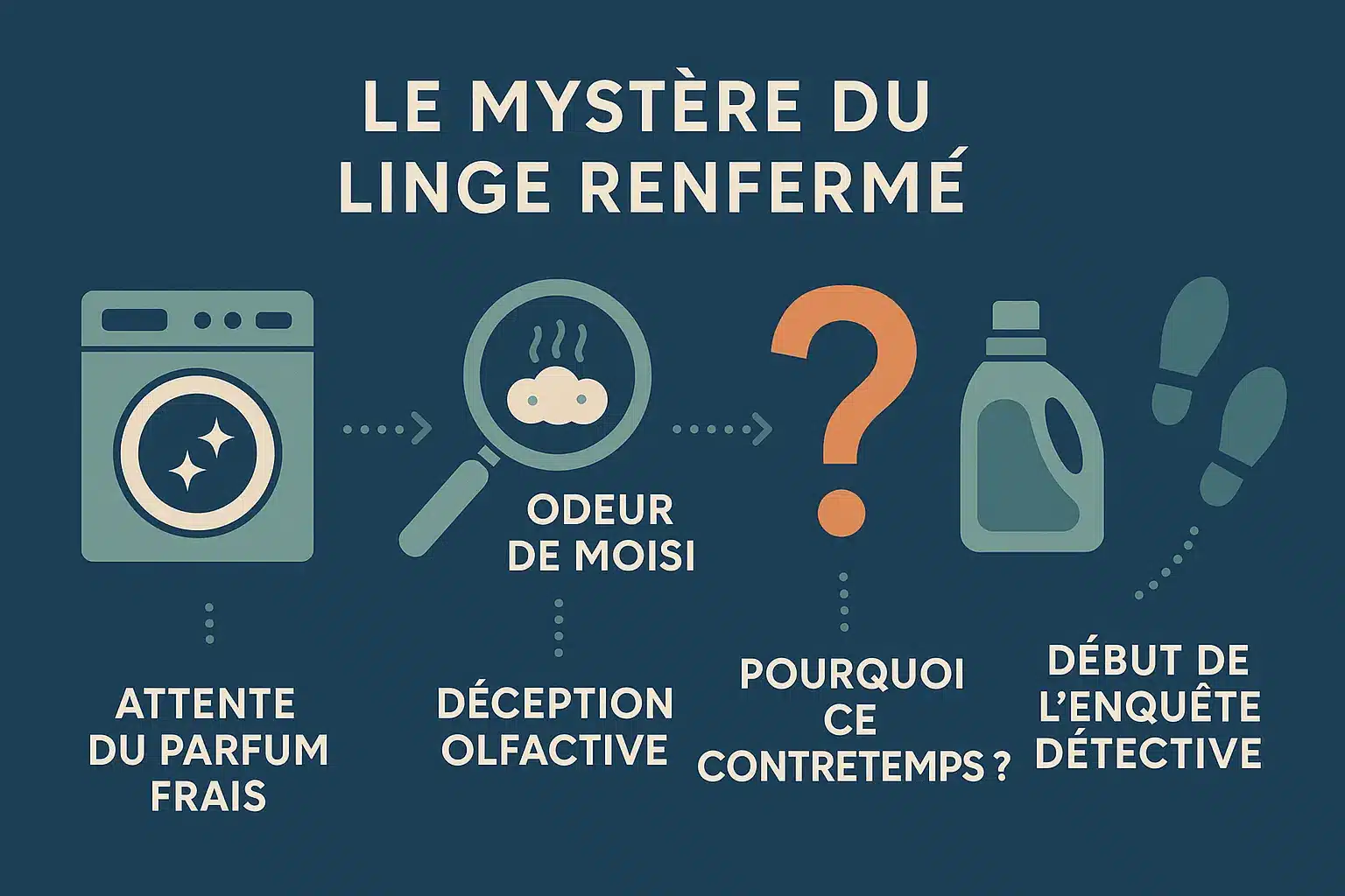 Illustration d'un <strong>lave-linge avec des vêtements malodorants</strong>