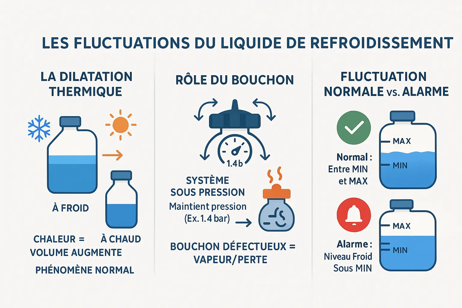 Illustration du circuit de refroidissement d'un véhicule