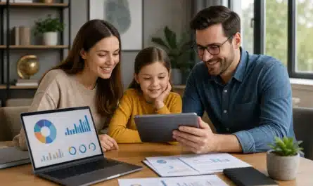 Budget familial moderne avec graphiques et gestion financière intuitive