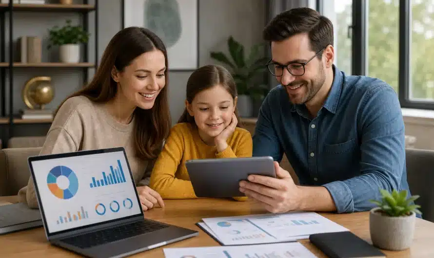 Budget familial moderne avec graphiques et gestion financière intuitive