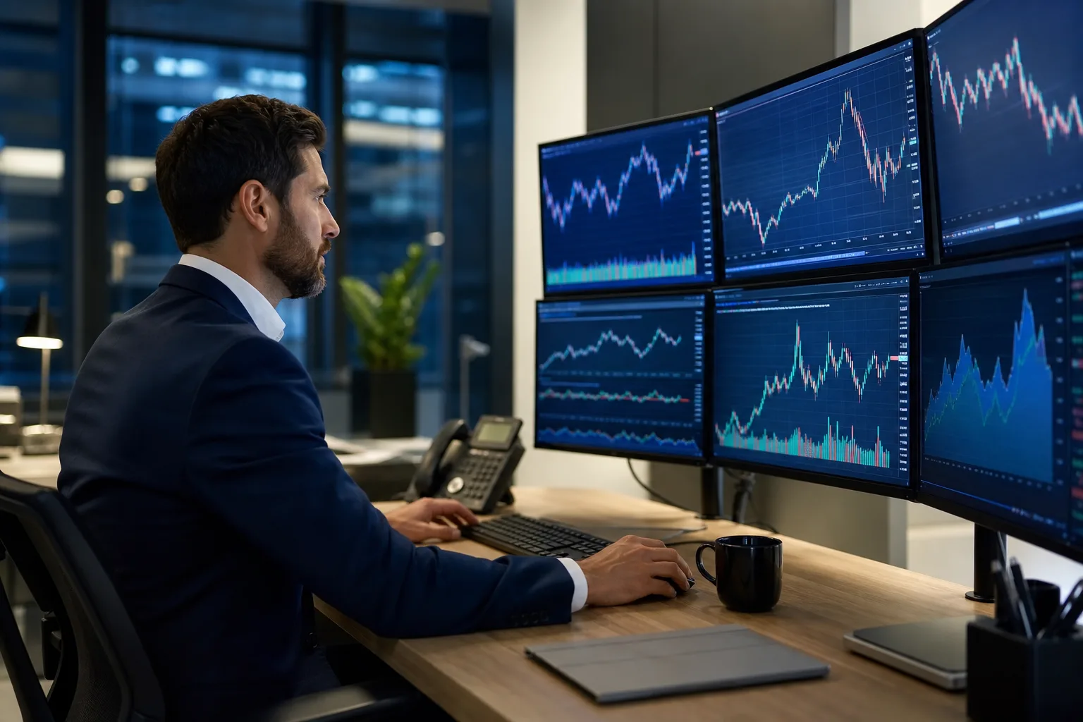 Écran d'actualités économiques avec graphiques et analyses financières