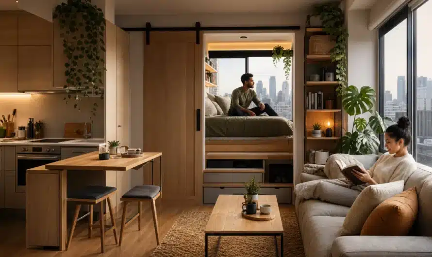 Espace intérieur cosy et optimisé dans un petit appartement