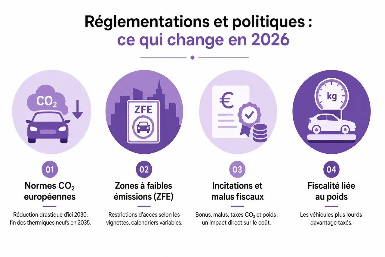 Actu auto en 2026 : ce qu’il faut surveiller sans se perdre dans le flux , Réglementations et politiques : ce qui change en 2026