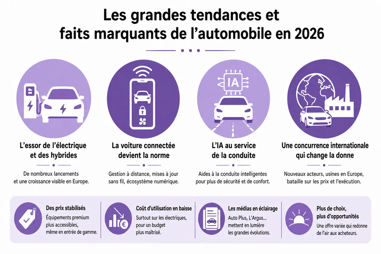 L’actualité auto expliquée simplement pour suivre le marché sans jargon , Les grandes tendances et faits marquants de l’automobile en 2026