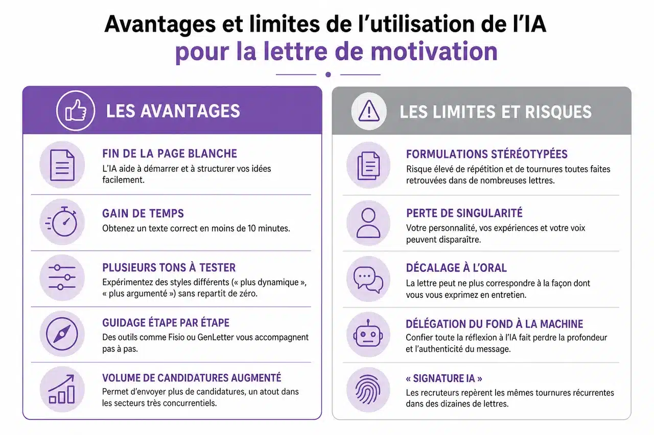 L'IA peut-elle vraiment rédiger votre lettre de motivation? , Avantages et limites de l'utilisation de l'IA pour la lettre de motivation