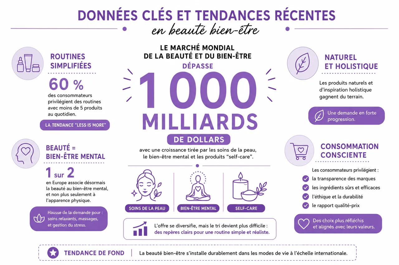 Beauté bien-être: comment trouver une routine simple et réaliste? , Données clés et tendances récentes en beauté bien-être