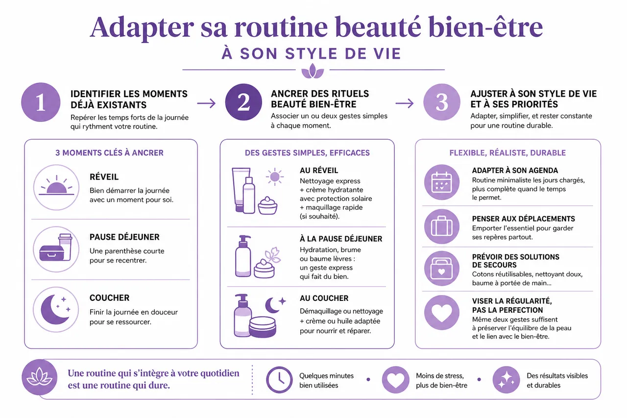 Beauté bien-être: comment trouver une routine simple et réaliste? , Adapter sa routine beauté bien-être à son style de vie