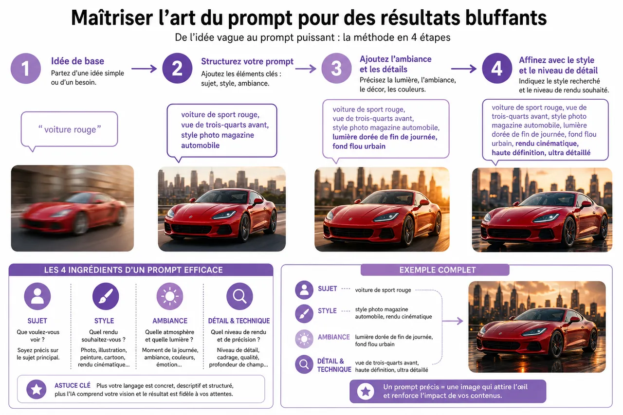 Générer une image par IA: les astuces essentielles pour réussir , Maîtriser l’art du prompt pour des résultats bluffants