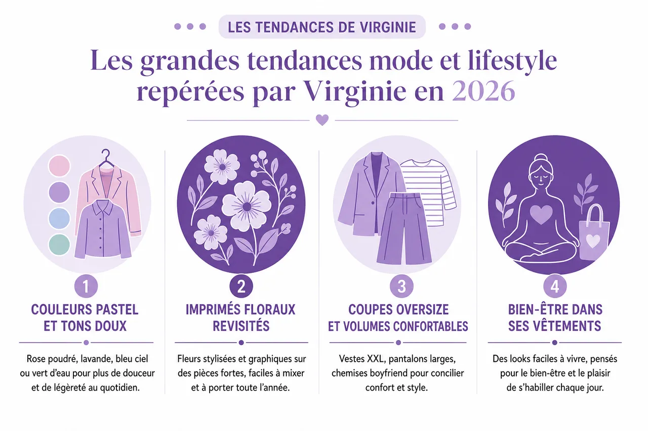 Les tendances de Virginie, ce qu’il faut savoir avant de s’y fier , Les grandes tendances mode et lifestyle repérées par Virginie en 2026