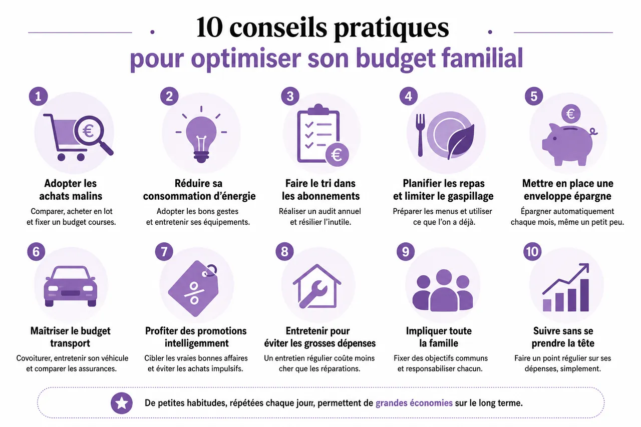 Budget familial en 2026 et comment garder le contrôle sans tout noter au centime près? , 10 conseils pratiques pour optimiser son budget familial