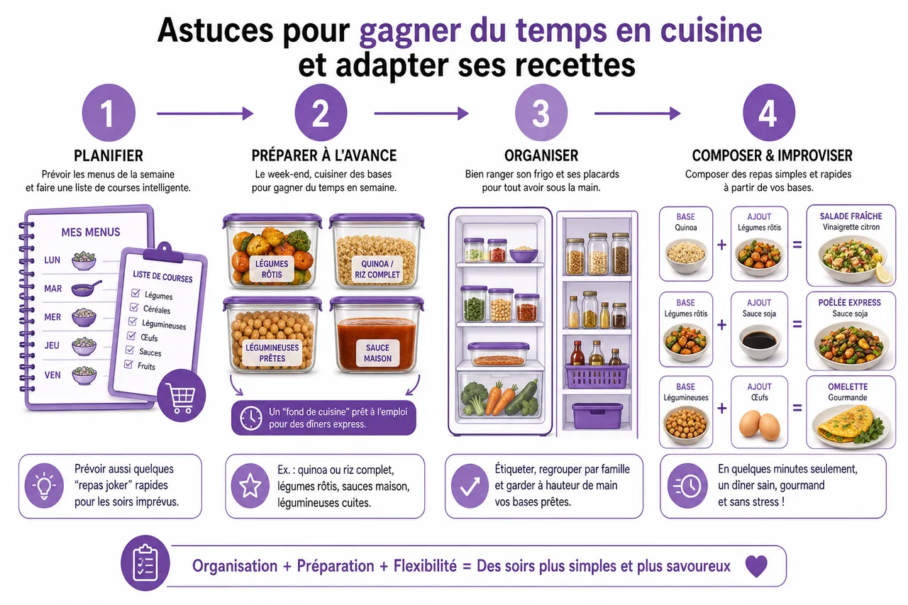 6 idées de recettes simples et rapides pour les soirs où l’on n’a vraiment pas envie de cuisiner , Astuces pour gagner du temps en cuisine et adapter ses recettes