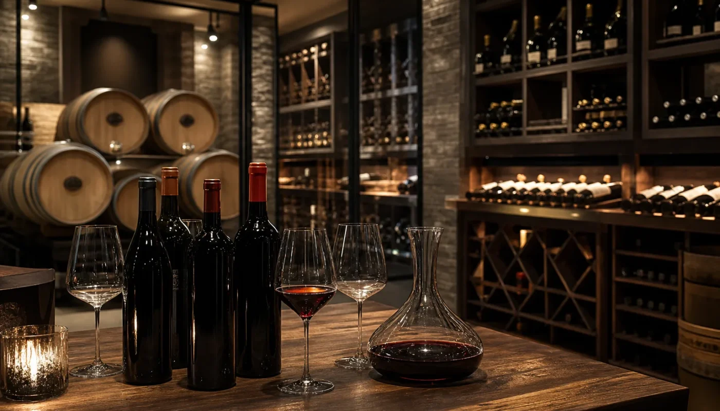 Vigneron dégustant des vins pour choisir un cours d'œnologie