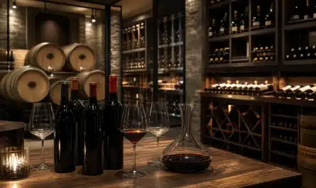 Vigneron dégustant des vins pour choisir un cours d'œnologie