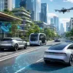 Voiture moderne avec indicateurs de tendances automobiles 2026