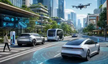 Voiture moderne avec indicateurs de tendances automobiles 2026