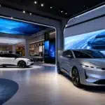 Voiture électrique moderne avec indicateurs de changement en 2026