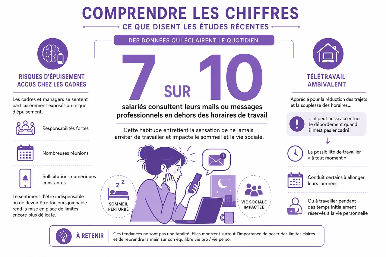 Équilibre vie pro vie perso, par où commencer quand on a l’impression de courir tout le temps? , Comprendre les chiffres: ce que disent les études récentes